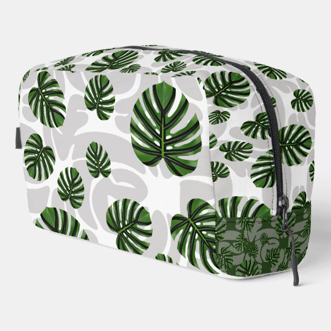 Modern Boho Botanical Leaves Pattern Dopp Kit (Right Corner)