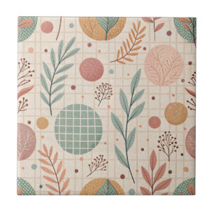 Modern Boho Botanical Minimalist & Geometric Ceramic Tile