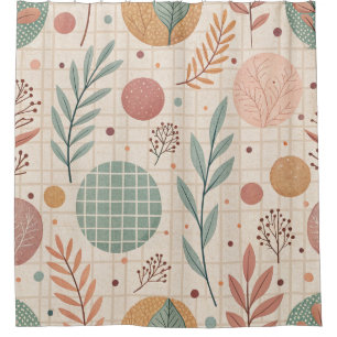 Modern Boho Botanical   Minimalist & Geometric Shower Curtain