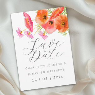 Modern Boho Chic Watercolor Floral Wedding Save The Date