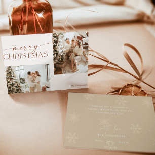 Modern Boho Christmas Card   Terracotta Holiday