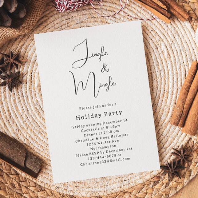 Modern Boho Christmas Jingle & Mingle Party Invitation (Creator Uploaded)