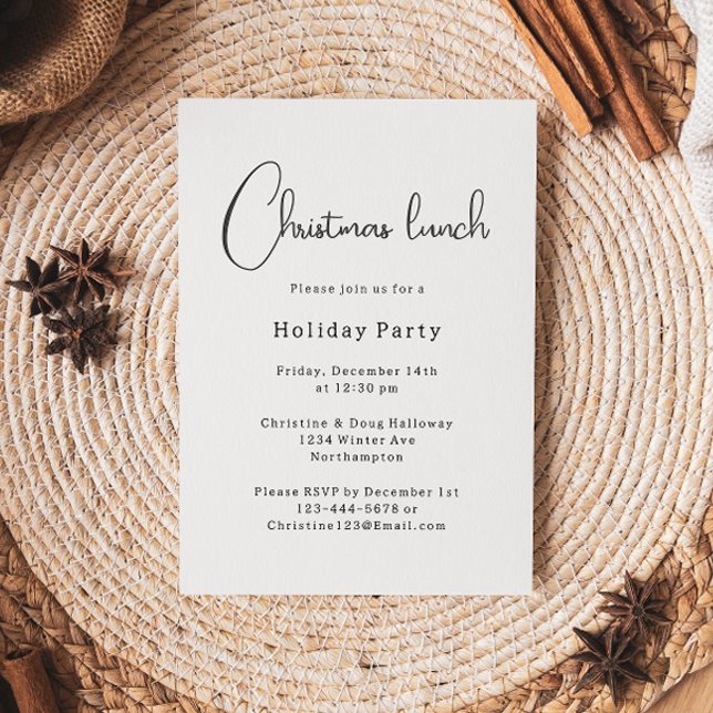 Modern Boho Christmas Lunch Invitation (Creator Uploaded)