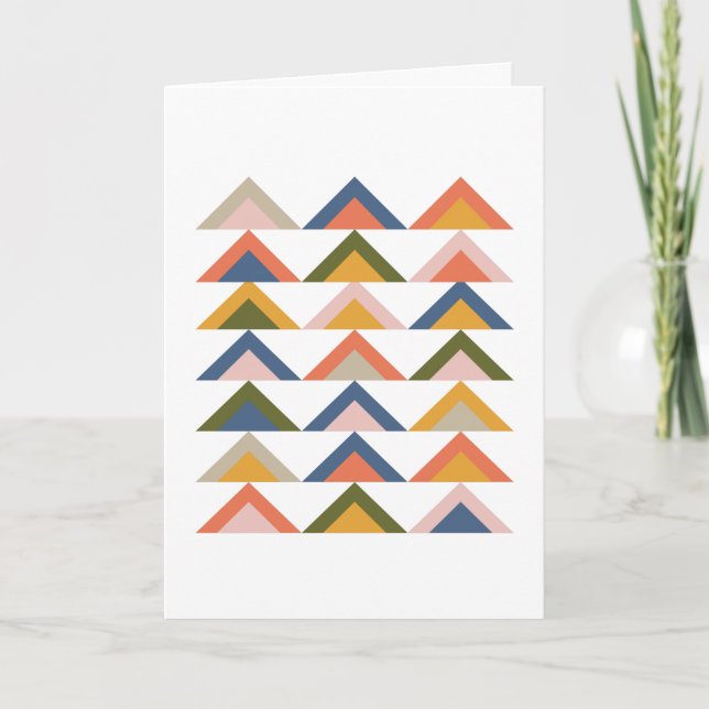 Modern Boho Colourful Geometric Blank Inside Card (Front)
