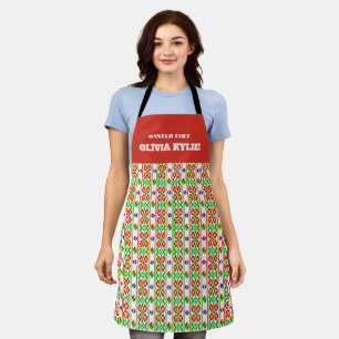 Modern Boho Cross Stitch Seamless Folk Pattern  Apron