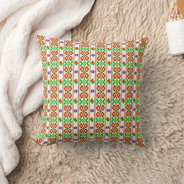 Modern Boho Cross Stitch Seamless Folk Pattern  Cushion (Blanket)