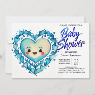 Modern Boho Cute and Sweet Boy Baby Shower Invitation