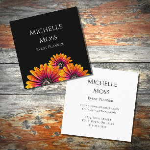 Modern Boho Daisies Trendy Floral   Square Business Card