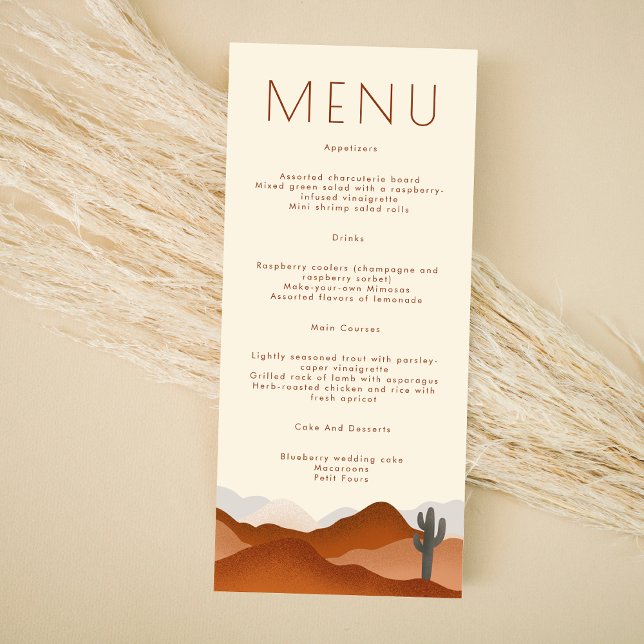 Modern Boho Desert Cactus Wedding  Menu (Creator Uploaded)