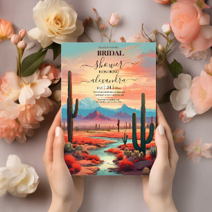 Modern Boho Desert Mountain Bridal Shower Invitation