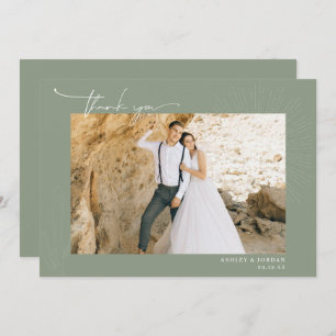 Modern Boho Desert Simple Script Wedding Thank Thank You Card