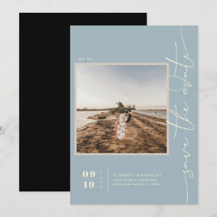 Modern Boho Desert Square Photo Save the Date