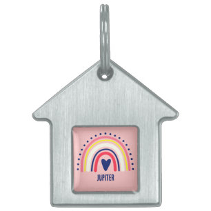 MODERN BOHO DESIGN RETRO PERSONALIZED FRAMED PET ID TAG
