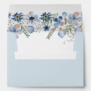 Modern Boho Dusty Blue Florals 5x7 Card Envelope