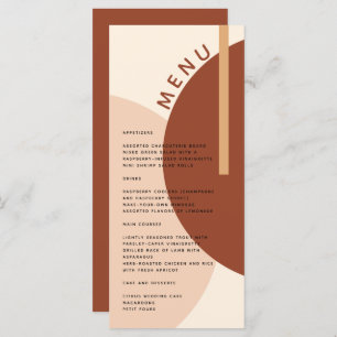 Modern Boho Earth-toned Abstract Circles Wedding Menu