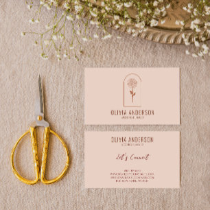 Modern Boho Earthy Terracotta Floral Arch Unique   Business Card