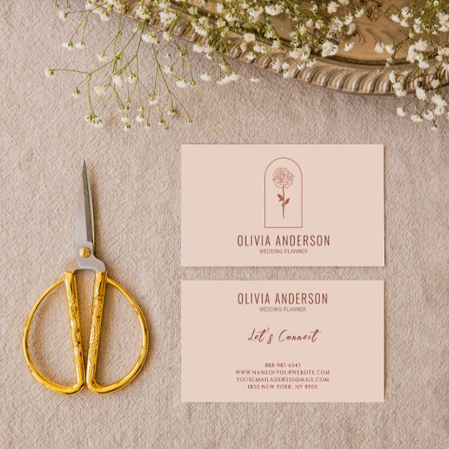 Modern Boho Earthy Terracotta Floral Arch Unique   Business Card (Creator Uploaded)