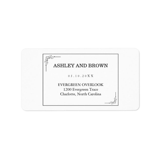 Modern Boho Elegant minimalist Return Address  Label (Front)