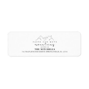 Modern Boho Faith Moves Mountains Religious Custom Return Address Label