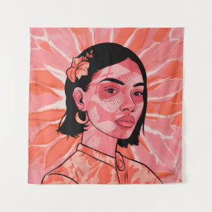 Modern boho feminine minimalist art  tapestry