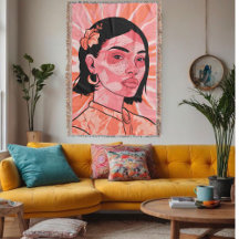Modern boho feminine minimalist art