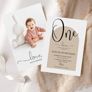 Modern Boho First Birthday Gender Neutral  Invitation