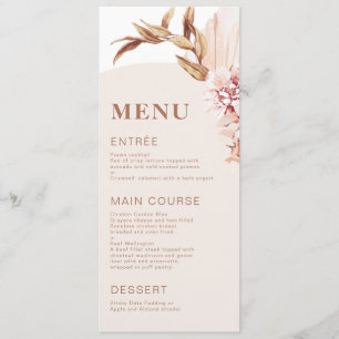 Modern Boho Floral Blush Arch Menu