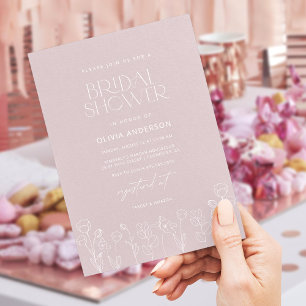 Modern Boho Floral Bridal Shower Invitation