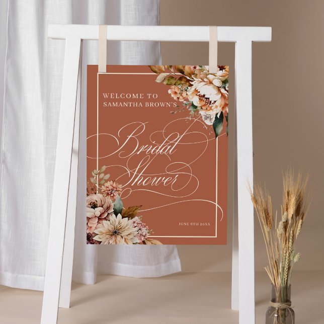 Modern Boho Floral Bridal Shower Welcome Sign (Creator Uploaded)