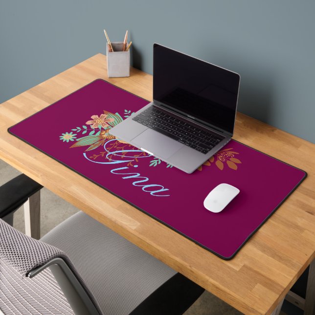  Modern Boho Floral  Desk Mat (Office 2)