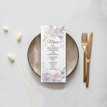 Modern Boho Floral Elegant Wedding Menu<br><div class="desc">Modern Boho Floral Elegant Wedding Menu Elevate your wedding menu with our enchanting Watercolor Floral Elegant Wedding Menu. Crafted with a perfect blend of modern elegance and rustic charm, our wedding table menus feature captivating watercolor floral designs that add a touch of natural beauty to your tablescape. These simple yet...</div>