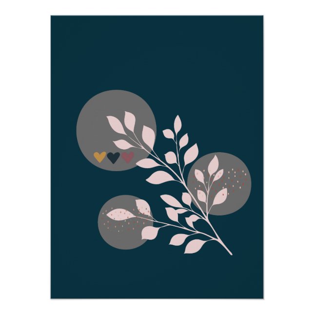 Modern Boho Floral Glossy Poster (Front)