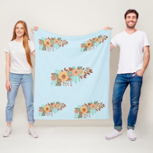  Modern Boho Floral Home Decor Fleece Blanket