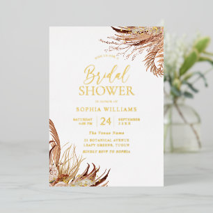 Modern Boho Floral Leaf Bohemian Bridal Shower