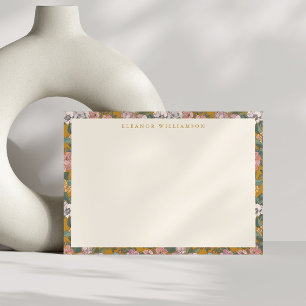 Modern Boho Floral Mustard Yellow Personalised Card