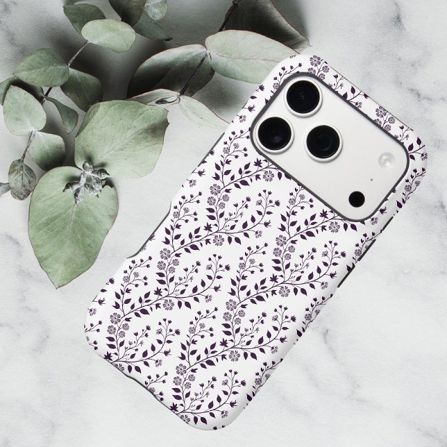 Modern Boho Floral Pattern Plum White (Creator Uploaded)