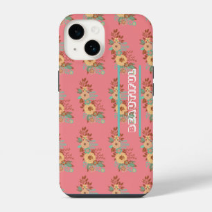 Modern Boho Floral Pink iPhone 14 Case