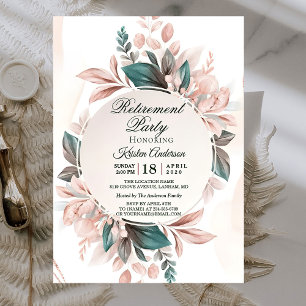 Modern Boho Floral Retirement Party Invitation