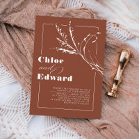 Modern Boho Floral Terracotta Burnt Orange Wedding
