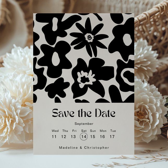 Modern Boho Floral Wedding Calendar Save the Date (Creator Uploaded)