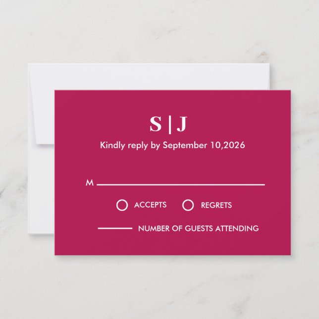 Modern Boho Floral Wedding RSVP Card (Front)