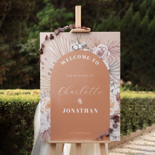 Modern Boho Flowers Autumn Wedding Welcome Signs