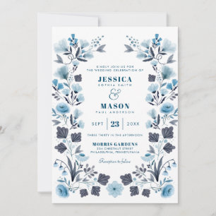 Modern Boho Folk Wedding Invitation