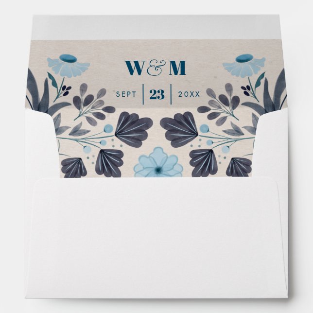 Modern Boho Folk Wedding Invitation Set Envelope (Back (Bottom))