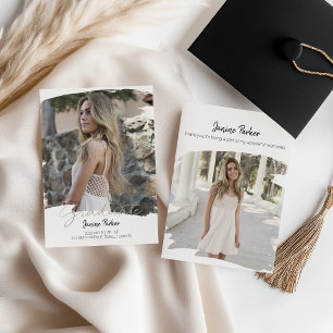 Modern Boho Frame Add Your Photo Graduation Announcement