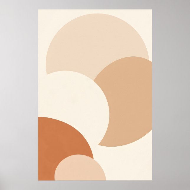 Modern Boho Geometric Circles : Minimalist Art Poster (Front)