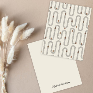 Modern Boho Geometric Curves Personal Stationery Card