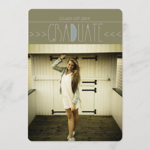 Modern Boho Graduation Circle Invite