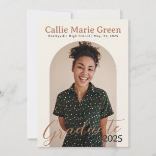 Modern Boho Graduation Photo Announcement Card