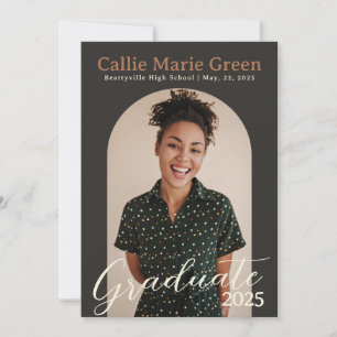 Modern Boho Graduation Photo Announcement Card